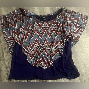 Naif Women's Collection 2-Fer top features a patterned chevron overlay